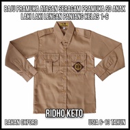 Baju pramuka penggalang sekolah SD anak laki laki lengan panjang