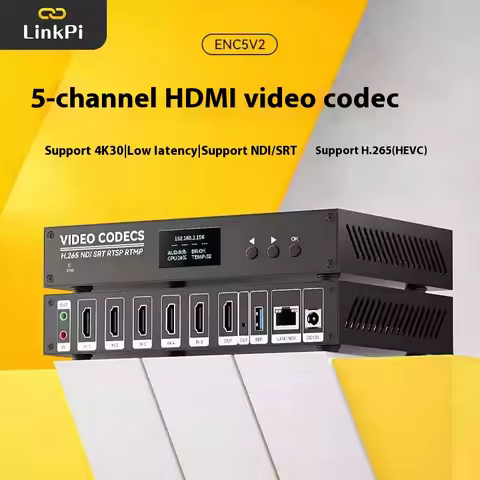 Link Pi ENC5-V2 5-port HDMI Encoder 4K Decoder 1080P NDI HX SRT RTMP RTSP Live stream IPTV IPCam 4GB