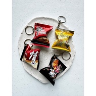 Korean Snack & Ramen Keychain set – Shin Ramyun, Choco Pie, Buldak Ramen, Honey Butter Chips