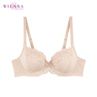 WIENNA เสื้อชั้นใน DB21903 New Collection Graden Blossom (BC34-36) สีขาว เนื้อ พีชชมพู (Rose)