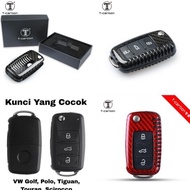 T-Carbon Key Case Cover Key VW Golf, Polo, Tiguan, Scirocco, Touran