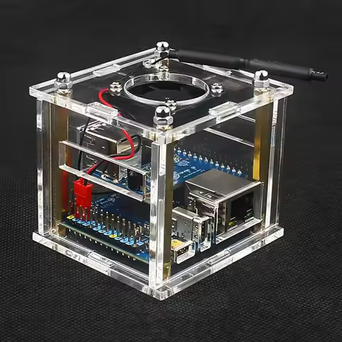 For Orange Pi Zero 3 Acrylic Case Transparent Enclosure Clear Box Protective Shell & Cooling Fan & H