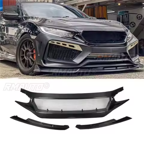 Real Carbon Fiber Car Bumper Racing Grills Decorative Strips Front Bumper Grill Exterior for Honda C