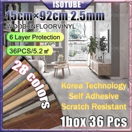 ISOTUBE 54sqft/36pcs VINYL FLOORING 2.5MM SELF ADHESIVE 36pcs 54sqft /WATERPROOF/DIY VINYL/LANTAI VI