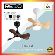 🔥FREE SHIPPING🔥 REZO LORCA 23 Inch Ceiling Fan Remote Control DC Motor 6 Speed LED Mini Fan Baby Fan