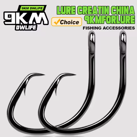 9KM 25Pcs Circle Hooks Saltwater Offset Fishing Hooks 3X Strong Wide Gap Live Bait Catfish Fishing