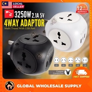 4Way  Adapter Universal Socket Power Socket Extension Adapter Type C Plug Socket USB Port Plack Soke