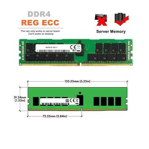 Bulk in Stock 64GB DDR4 3200MHz PC4-25600 ECC Registered 288-Pin 2Rx4 1.2V HMAA8GR7CJR4N-XN Server M