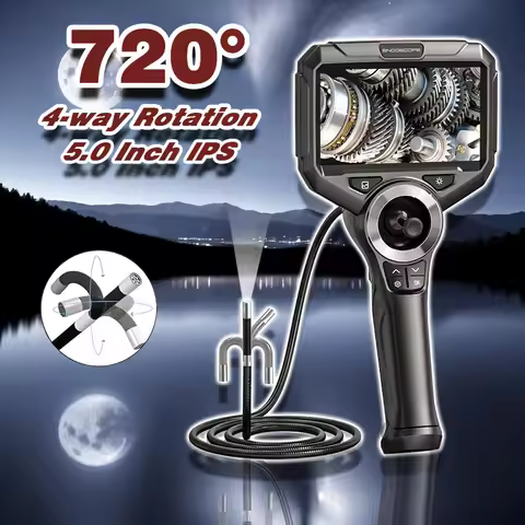 720 4-Ways Rotary Industrial Controlled Video Endoscope For Cars 360 Pipe Inspection Camera With Art