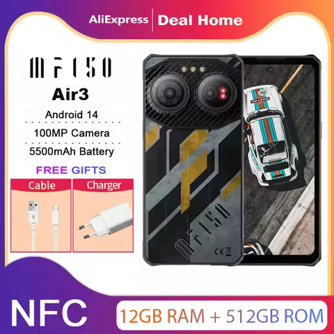 IIIF150 Air3,NFC,12 Гб + 512 Гб,100MP Night Vision Camera,5500 мАч,Android 14,MTK G96,6.6'' Screen,4