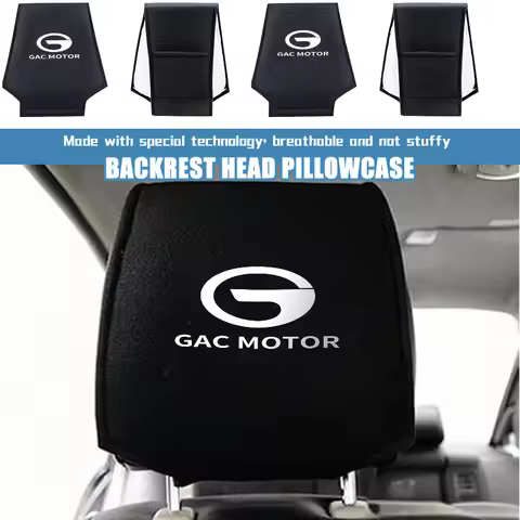 Car Logo Headrest Cover Neck Pillow Case Head Rest Accessories For GAC MOTOR Aion Y AION V Trumpchi 