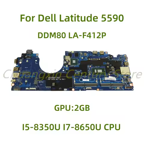 Suitable for Dell Latitude 5590 Laptop motherboard DDM80 LA-F412P with I5-8350U I7-8650U CPU MX130/2