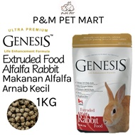 Genesis Extruded Alfalfa Rabbit Food 1kg Untuk Nutrisi Arnab Kecil