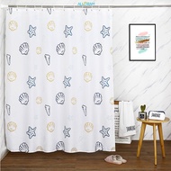 【Q Curtain】 Alldram Ocean World Shower Curtain,Thicken Bathroom Waterproof Curtain, Polyester Cloth Shower Curtain,Door Curtain Boho Shower Curtain, Modern Shower Curtain, Hooks Included