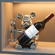 Wine bottle display shelf, bear-shaped wine shelf, home store decoration