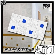 Wallpaper dinding 3D Motif Batik Sunflower Bunga Glitter Warna - Wallfoam DEKORASI Plafon 35 X 70CM