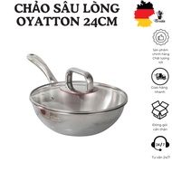 OYATTON pan 24cm, OYATTON stir-fry pan, 24cm pan, 24cm deep pan, stainless steel stir-fry pan, 3-lay
