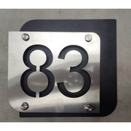 Modern House Number Plate Stainless steel 304 House number plate (Fully Customized)白钢门牌Original Meta