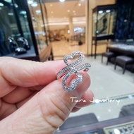 Love VVS Diamond Ring / Cincin Berlian Emas Putih Asli Hati Unik