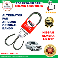 1 x BANDO - Alternator Fan Belt Nissan Almera N17L - 7PK1127