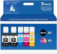Ink Refill Bottles for T502 ET-2850 ET-3850 ET-4850 ET-15000 Ink Refill 5 Pack for ET 2850 ET 3850 E