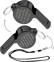 FUSTMW Coach Whistle Gifts #1 Coach Thank You Gift for Soccer Basketball Baseball Coach Appreciation Gift Coach Whistle with Lanyard (Black)