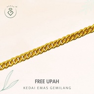 [Kedai Emas Gemilang] 500980 Gold Bracelets (21.5Cm) (31.63G) [999 Gold]