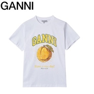 Ganni Relaxed Fit Short Sleeve T-Shirt - Peach Jersey
