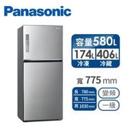 【Panasonic 國際牌】580公升 一級能效雙門變頻電冰箱 晶漾銀(NR-B582TV-S) - 含基本安裝