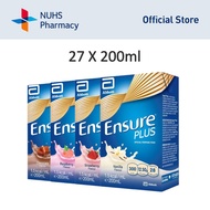 [27 Packs per Carton] Ensure Plus Liquid Chocolate Raspberry Strawberry Vanilla 200ml [NUHS Pharmacy]