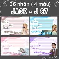 JACK plain label - J97 (Set includes 36 labels) very pretty