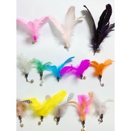 Exclusive Pick Teasing Cat Stick Feather Replacement Head Natural Feather with Bell Detachable 88vip