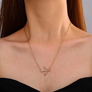 Bow Arrow Clavicle Chain Retro Zircon Cupid's Arrow Pendant Necklace Valentine's Day Tanabata Gift%2