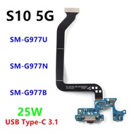 25W USB Charge Port Jack Dock Connector Charging Board Flex Cable For Samsung Galaxy S10 5G SM-G977N