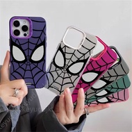 Cool Marvel Spider-Man Eyes Premium IMD Matte Hard Phone Case For Samsung Galaxy A32 A33 A34 A53 A54 5G A50 A50S A30S A51 Casing Double Colorful Silver Cartoon Trend Brand Cover