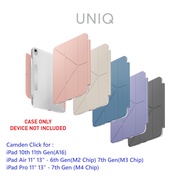 UNIQ Camden Click Case for iPad 10th 11th iPad Air 6/7th Gen iPad Pro 7th Gen Pink Ivory Smoke Blue