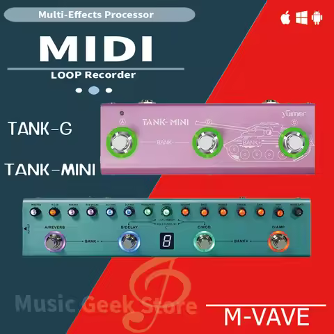 M-VAVE Tank Mini/Tank-G Multi-Effects Pedal for Guitar/Bass, Rechargeable, IR/Cab/Amp/Mod/Delay/Reve