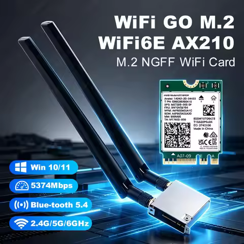 AX210 WiFi 6E Card For ASUS WiFi Go Network Card Adapter BT5.4 Tri-Band 2.4G/5Ghz/6Ghz 5374Mbps Wi-F
