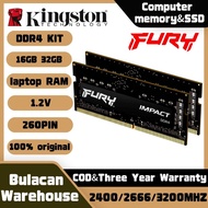 【3 year warranty】Kingston Fury Impact DDR4 RAM 16GB 32GB 2400 2666 3200MHz Laptop Memory 16G 3200MHz CL20 SODIMM Notebook