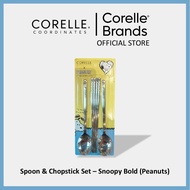 CORELLE Coordinates Spoon & Chopstick Set – Snoopy Bold (Peanuts)