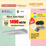 Firenzzi Slim Hood 60cm / 90cm FH-902XP/SS / Kitchen Hood / Firenzzi Cooker Hood / Rubine Slim Hood