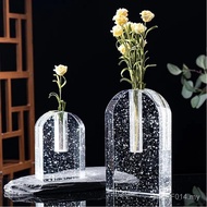 Crystal Small Vase Green Dill Decoration Mini Fresh Glass Decoration Dining Table Vase Small Vase De