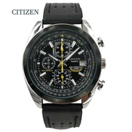 AT8020-03L Quartz Movement Men's Citizen World Chronograph Atomic Timekeeping Watch men Military Lea