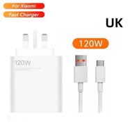 Original Xiaomi 120W Fast Charger Set TurboCharge Adapter+6A Type-C Cable For Xiaomi 17 15 Ultra 14
