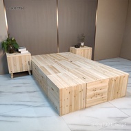 HY-# Tatami Wooden Box Bed Storage Box Bed Box Bedroom Windows and Cabinets Bed Stitching Widened Solid Wood Storage Box