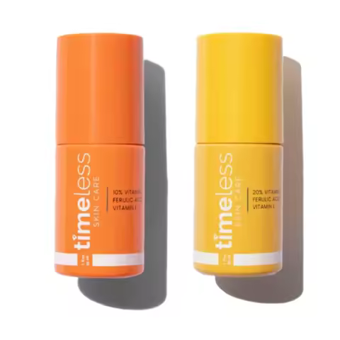 Timeless 10% Vitamin C + E Serum & 20% Vitamin C + E Essence 30ml for Brighten, Antioxidant, Firming
