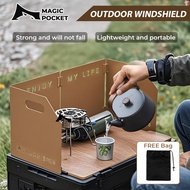 Outdoor Foldable Windshield 3 4 Fold Top Stove Windscreen Wind Sheild Portable Camping Cooking Cookw