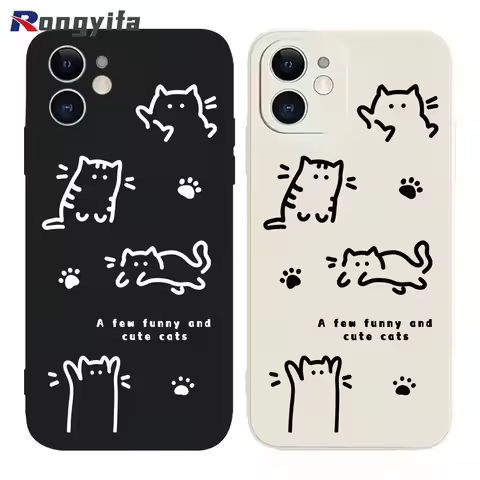 For Vivo iQOO Neo10 Neo9 Neo8 Neo7 Neo 6 5 SE 5S 3 Neo 13 12 11 10 9 8 Pro Plus Phone Case Cute Cat 