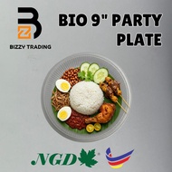 [50PCS ±] NGD BIO 9" PARTY PLATE / 9" DISPOSABLE PLASTIC PLATE/ Party/Catering Tableware/ Pinggan Pa