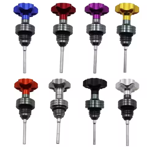 1pcs Motorcycle Engine Oil Dipstick Filler Plug Crankcase Oil Level Gauge for GY6 125 150 Gold Silve